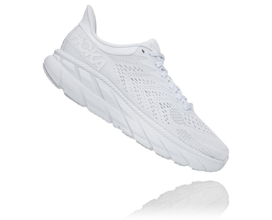 Running Shoes Womens - Hoka One One Clifton 7 - White - POYJECD-31